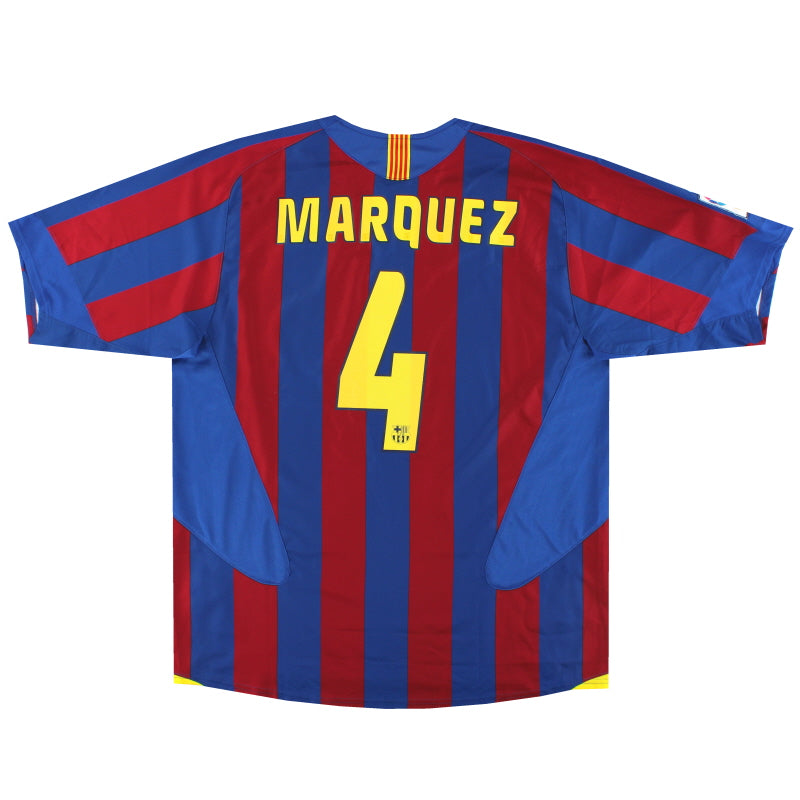 2005-06 Barcelona Home Shirt Marquez #4 *Mint* XL Football Shirt