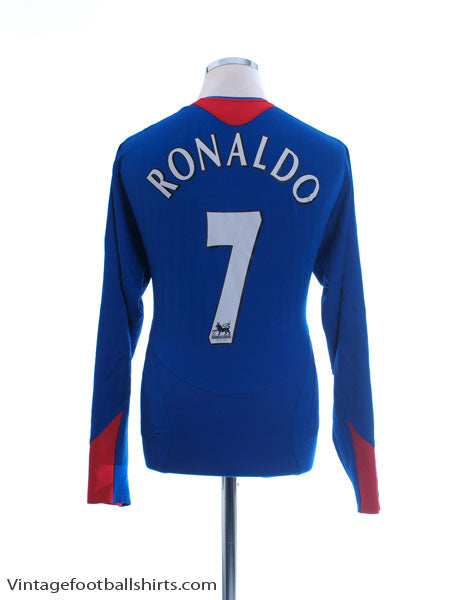 2005-06 Manchester United Away Shirt Ronaldo #7 L/S L Football Shirt