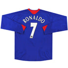 2005-06 Manchester United Nike Away Shirt Ronaldo #7 L/S L Football Shirt