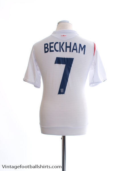 2005-07 England Home Shirt Beckham #7 M Football Shirt