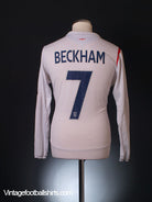 2005-07 England Home Shirt Beckham #7 L/S M Football Shirt