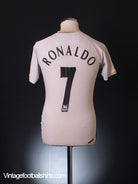 2006-07 Manchester United Away Shirt Ronaldo #7 L.Boys Football Shirt