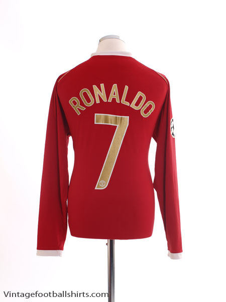 2006-07 Manchester United Home Shirt Ronaldo #7 L/S *Mint* L Football Shirt