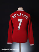 2006-07 Manchester United Home Shirt Ronaldo #7 L/S L Football Shirt