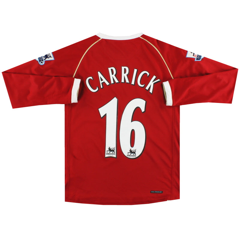 2006-07 Manchester United Nike Home Shirt Carrick #16 L/S L.Boys Football Shirt