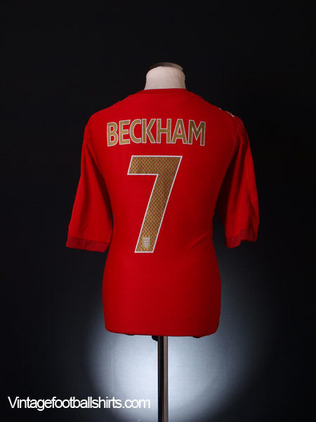 2006-08 England Away Shirt Beckham #7 M Football Shirt