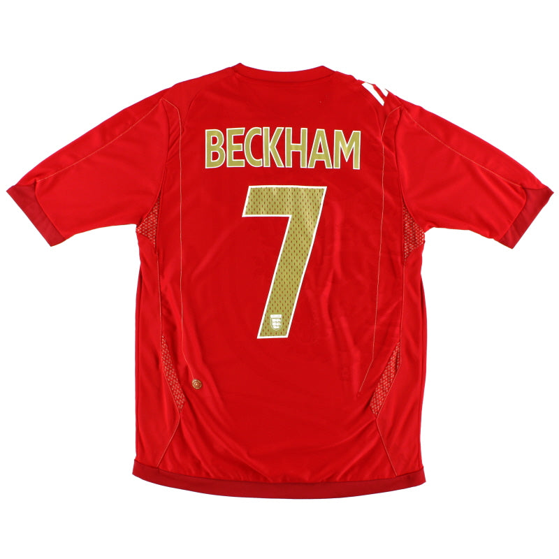 2006-08 England Umbro Away Shirt Beckham #7 S Football Shirt