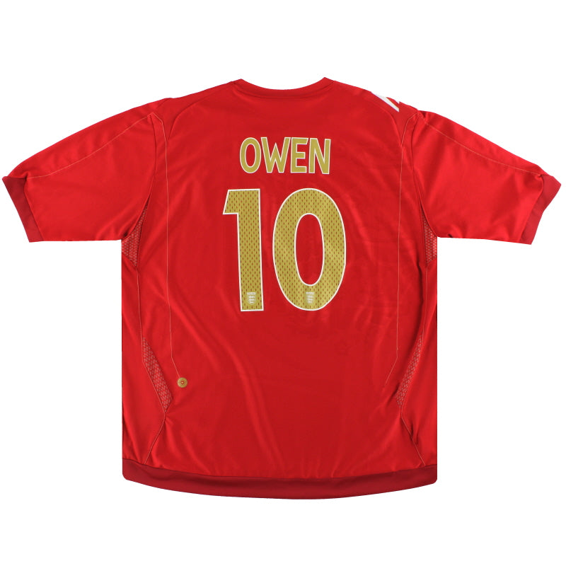 2006-08 England Umbro Away Shirt Owen #10 M Football Shirt