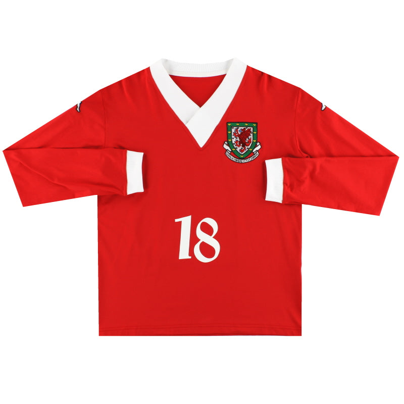 2006-08 Wales Kappa Player Issue Home Shirt #18 L/S *As New* XL Football Shirt