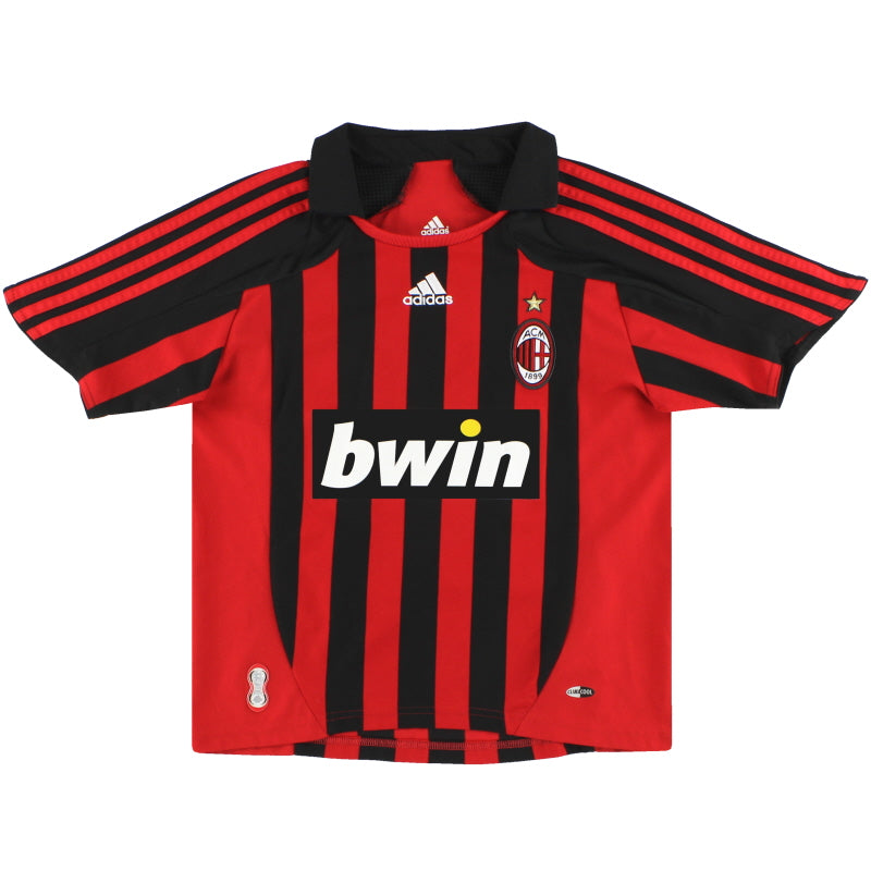 2007-08 AC Milan adidas Home Shirt M.Boys Football Shirt