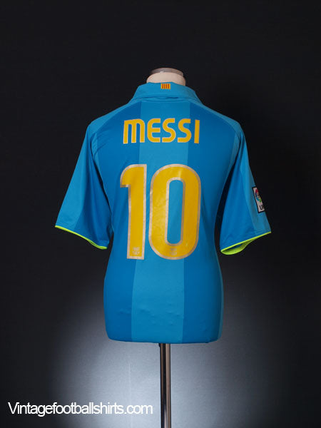 2007-08 Barcelona Away Shirt Messi #10 XL Football Shirt