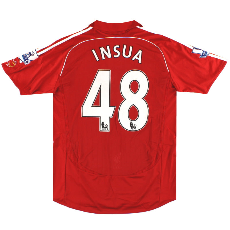 2007-08 Liverpool adidas Match Issue Home Shirt Insua #48 Football Shirt