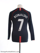 2007-08 Manchester United Away Shirt Ronaldo #7 L/S XL.Boys Football Shirt