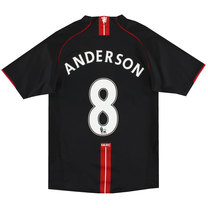 2007-08 Manchester United Nike Away Shirt Anderson #8 S Football Shirt