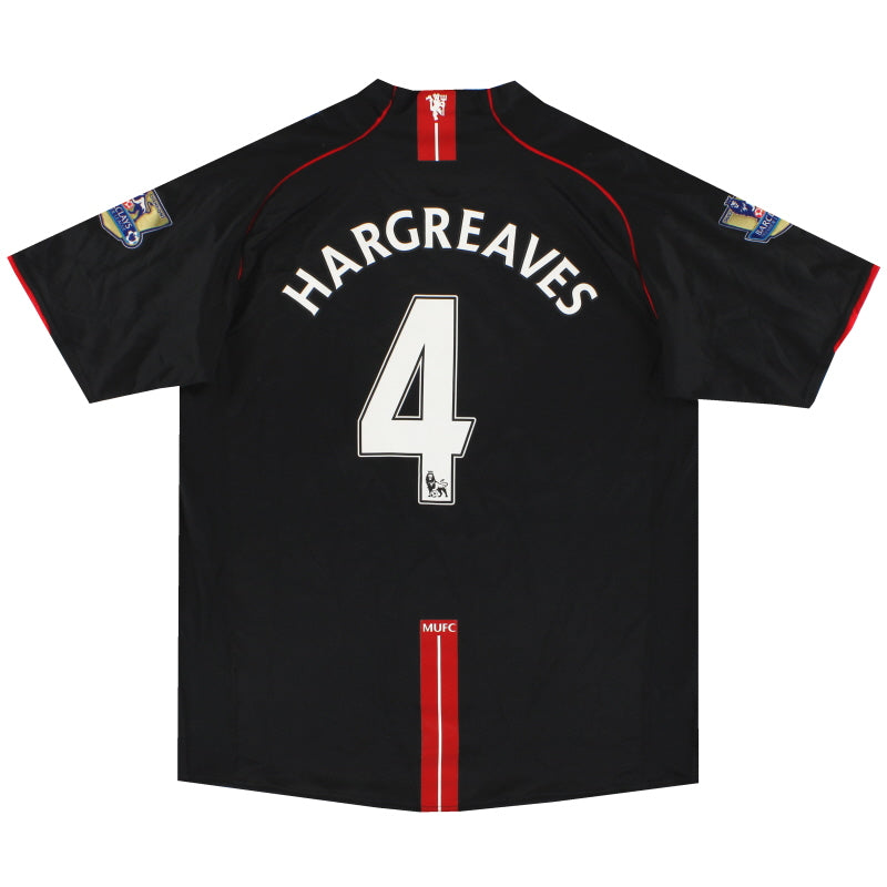 2007-08 Manchester United Nike Away Shirt Hargreaves #4 XL Football Shirt