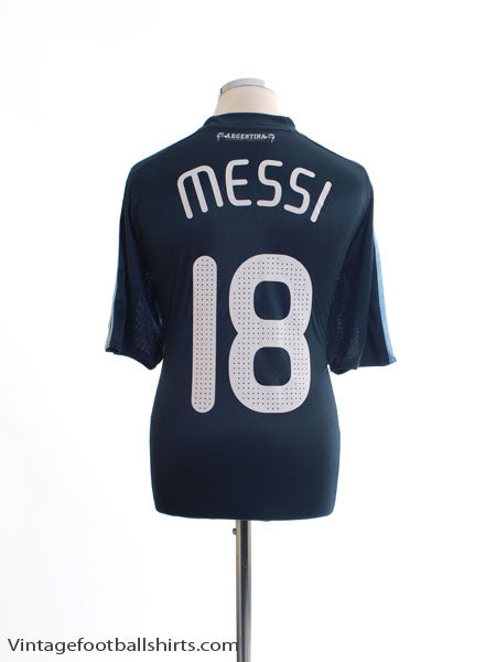 2007-09 Argentina Away Shirt Messi #18 XL Football Shirt