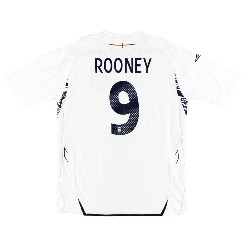 2007-09 England Umbro Home Shirt Rooney #9 XL Football Shirt