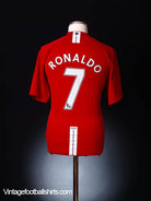 2007-09 Manchester United Home Shirt Ronaldo #7 *Mint* XL Football Shirt