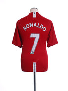 2007-09 Manchester United Home Shirt Ronaldo #7 *Mint* XL Football Shirt