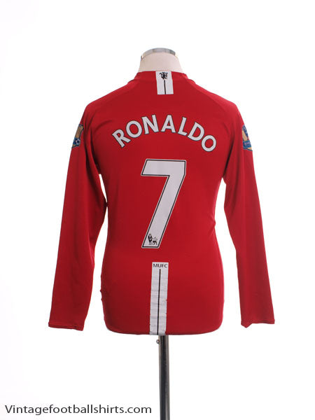 2007-09 Manchester United Home Shirt Ronaldo #7 L/S S Football Shirt