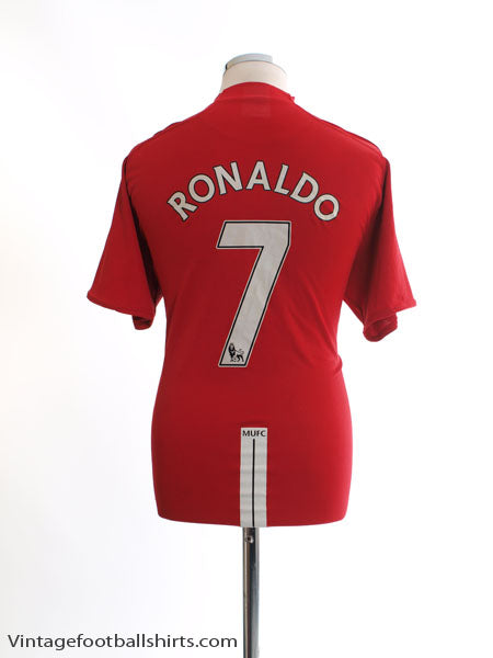 2007-09 Manchester United Home Shirt Ronaldo #7 XL Football Shirt