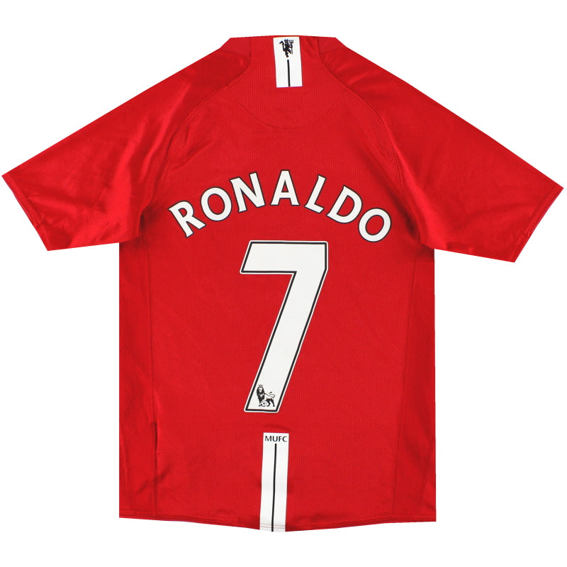 2007-09 Manchester United Nike Home Shirt Ronaldo #7 L.Boys Football Shirt