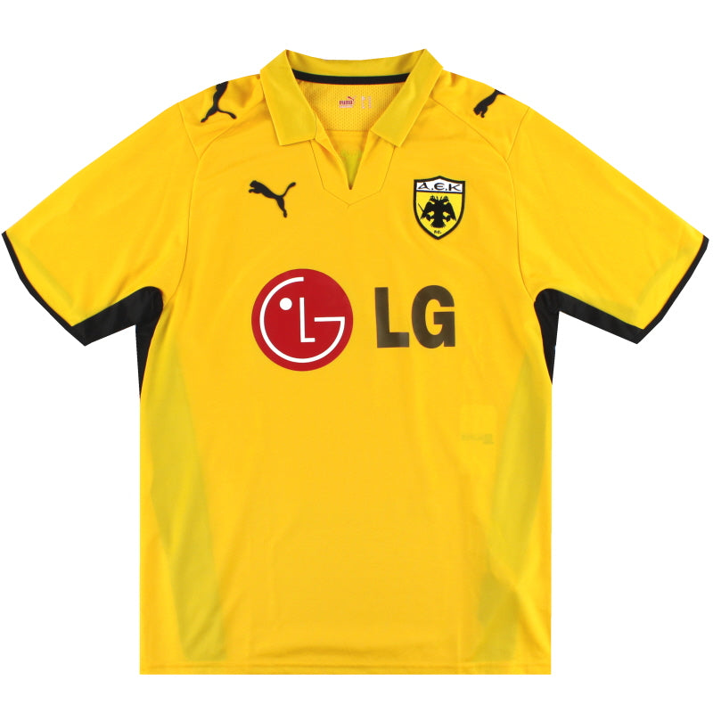 2008-09 AEK Athens Puma Home Shirt L Football Shirt