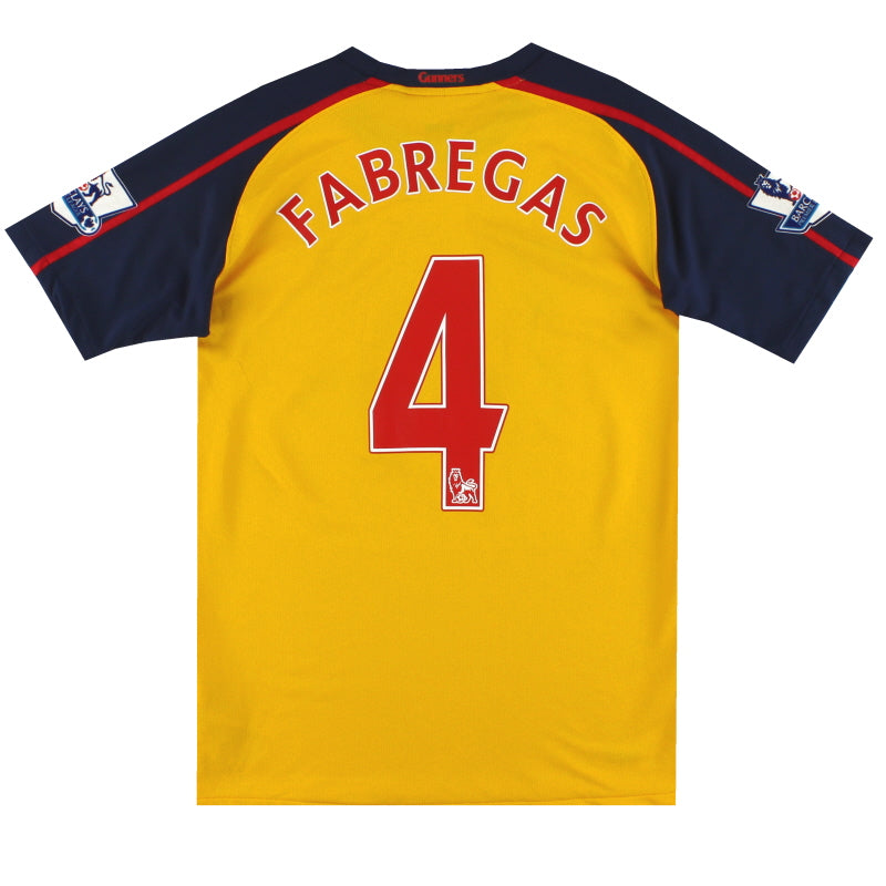 2008-09 Arsenal Nike Away Shirt Fabregas #4 XL.Boys Football Shirt