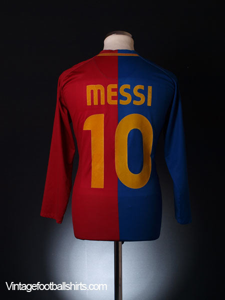 2008-09 Barcelona Home Shirt Messi #10 L/S M Football Shirt