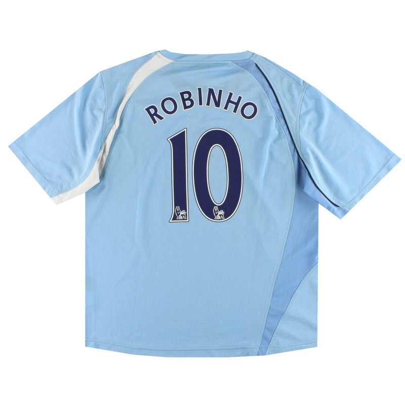 2008-09 Manchester City Le Coq Sportif Home Shirt Robinho #10 XL Football Shirt