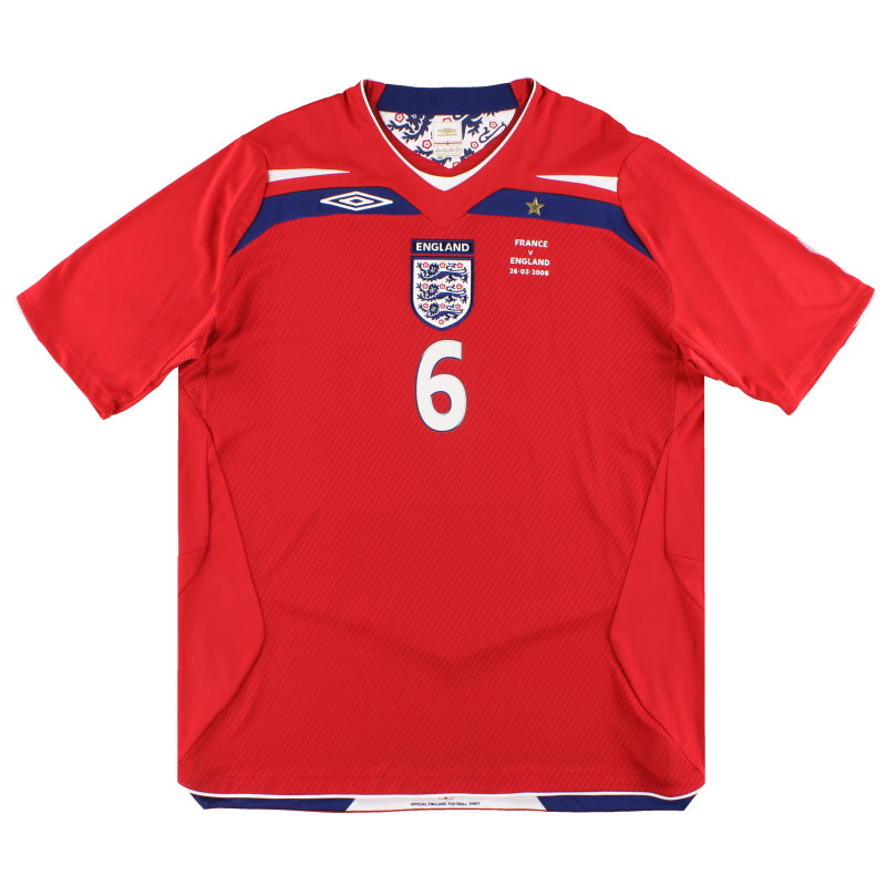 2008 England 'v France' Match Issue Umbro Away Shirt Terry #6 XL Football Shirt