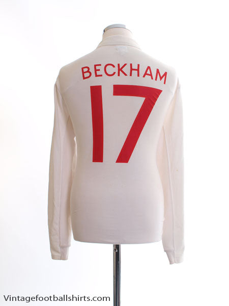 2009-10 England Home Shirt Beckham #17 L/S L Football Shirt