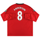 2009-10 Manchester United Nike Home Shirt Anderson #8 L/S XXL Football Shirt