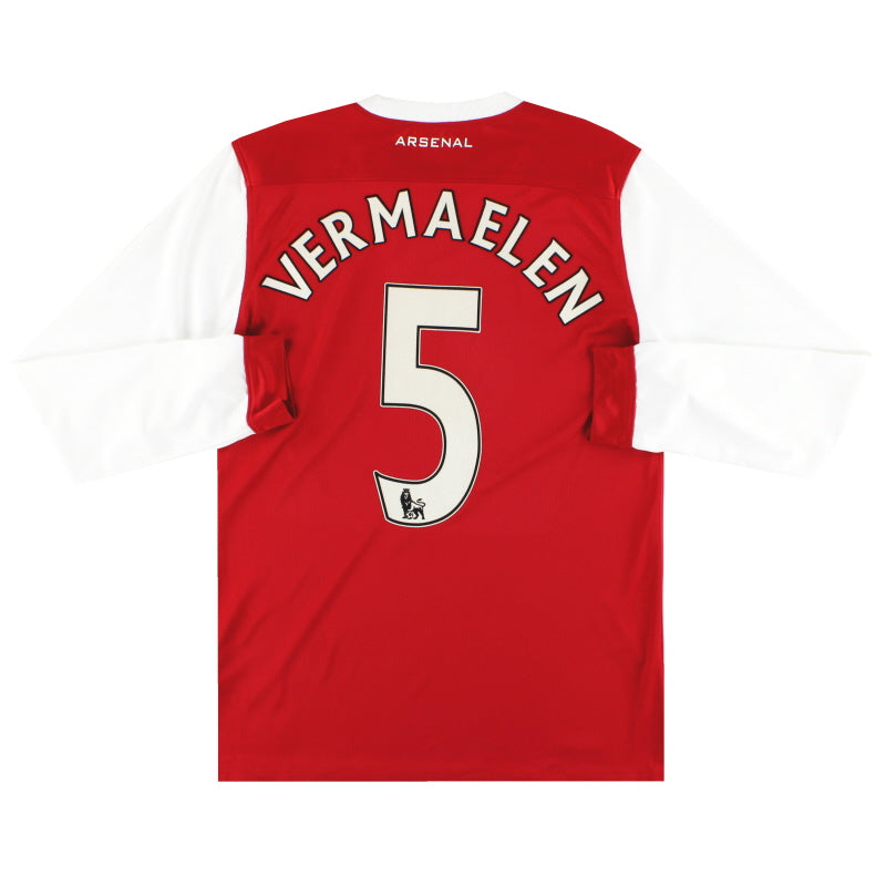 2010-11 Arsenal Nike Home Shirt Vermaelen #5 L/S S Football Shirt