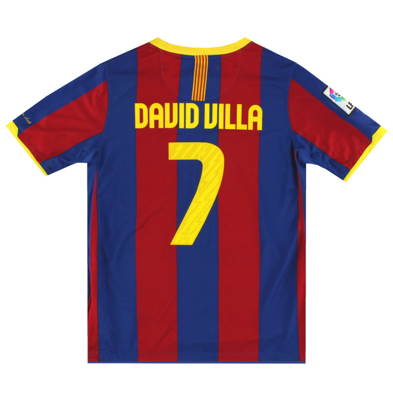 2010-11 Barcelona Nike Home Shirt David Villa #7 L.Boys Football Shirt