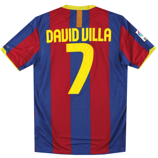 2010/11 Barcelona Away shops Jersey #7 David Villa Sz L Nike Soccer Football Dri Fit