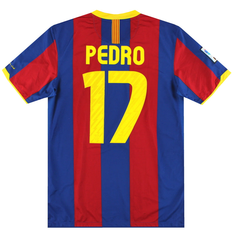 2010-11 Barcelona Nike Home Shirt Pedro #17 M Football Shirt