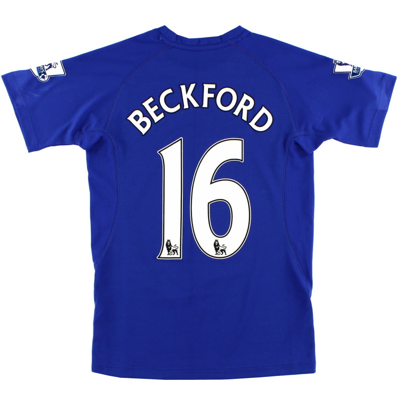 2010-11 Everton Home Shirt Beckford #16 S Football Shirt