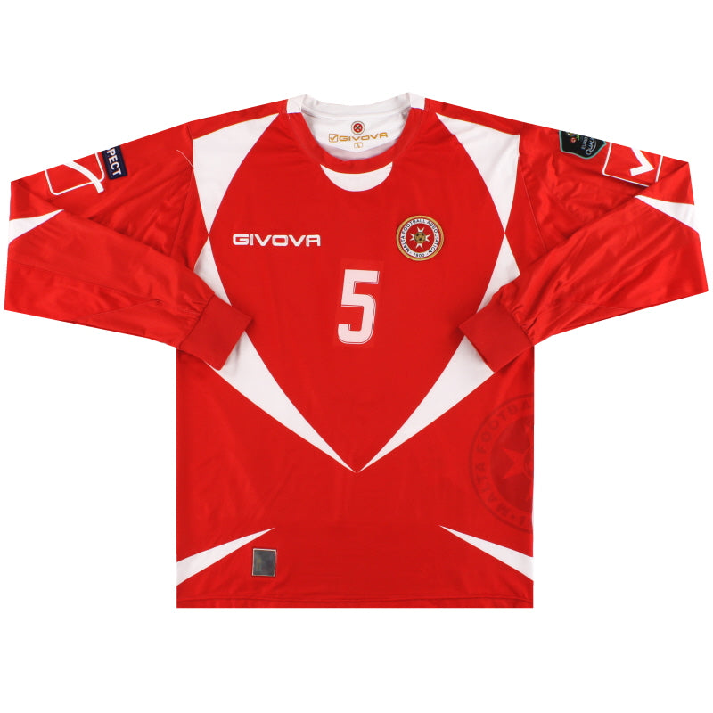 2010-11 Malta Givova Match Issue Home Shirt #5 L/S L Football Shirt