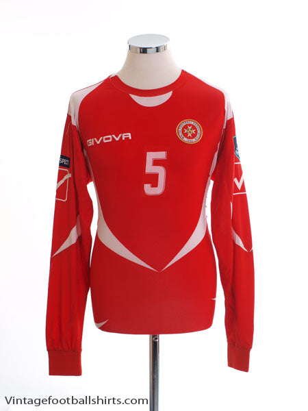 2010-11 Malta Match Issue Home Shirt #5 L/S L Football Shirt