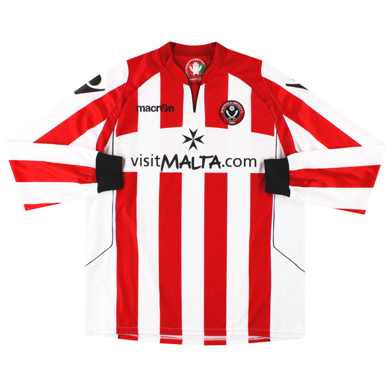 2010-11 Sheffield United Macron Home Shirt L/S XL Football Shirt