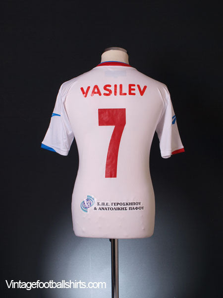 2011-12 Atromitos Yeroskipou Match Issue Away Shirt Vasilev #7 L Football Shirt