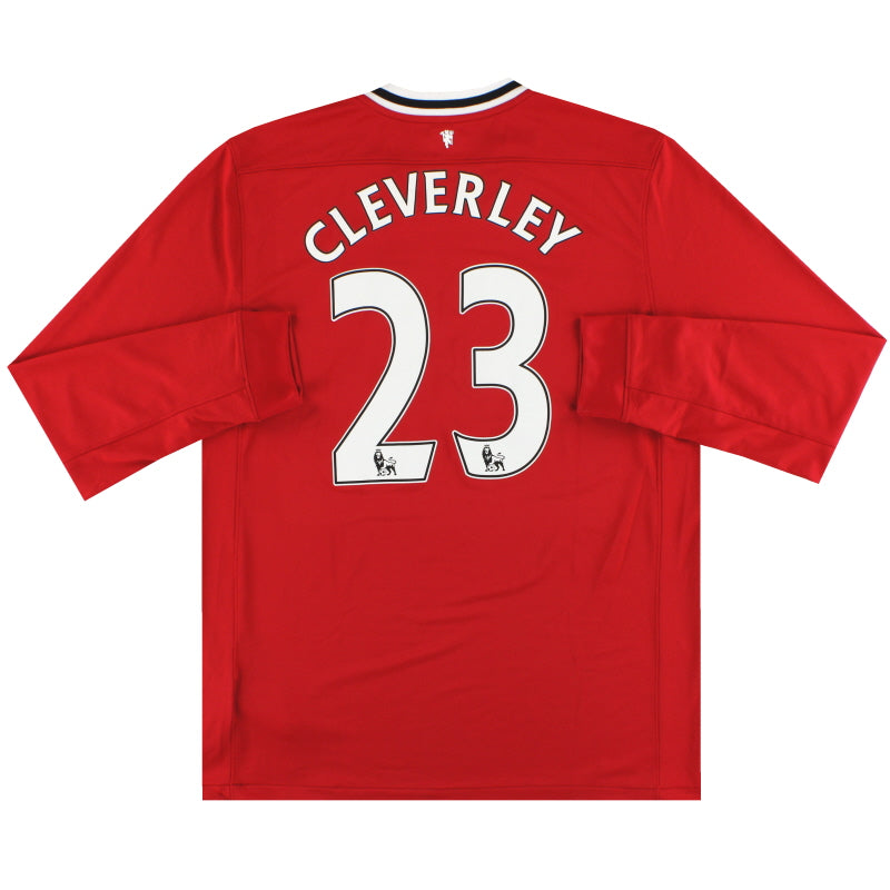 2011-12 Manchester United Nike Home Shirt Cleverley #23 L/S L Football Shirt