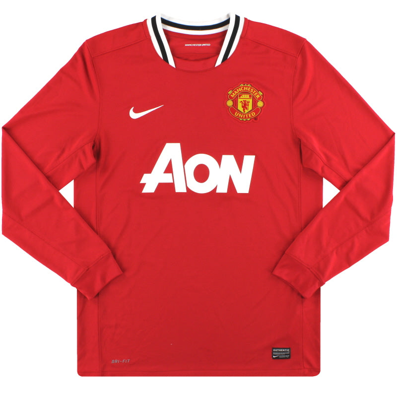 2011-12 Manchester United Nike Home Shirt L/S L Football Shirt