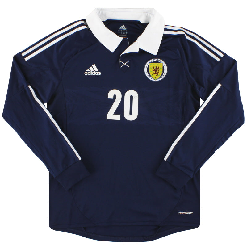 2011-13 Scotland adidas Player Issue Home Shirt #20 L/S S Football Shirt