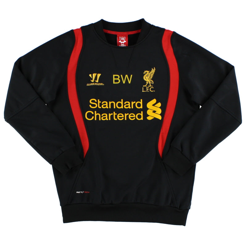 2012-13 Liverpool Warrior Worn Training Jumper 'BW' L/S S Sweatshirt