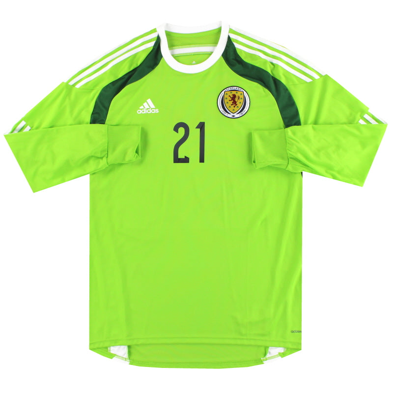 2012-14 Scotland adidas Formotion Player Issue Goalkeeper Shirt #21 *As New* L Football Shirt