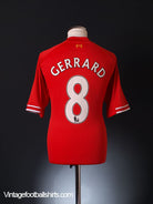 2013-14 Liverpool Home Shirt Gerrard #8 M Football Shirt