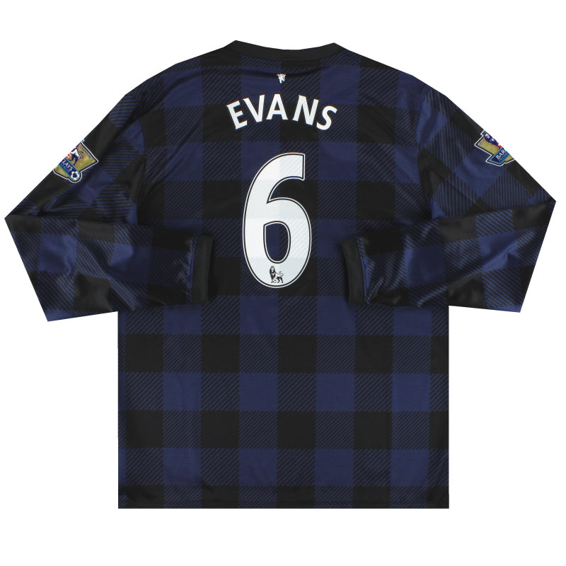 2013-14 Manchester United Nike Away Shirt Evans L/S #6 *w/tags* XL Football Shirt