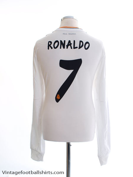 2013-14 Real Madrid Home Shirt Ronaldo #7 L/S *Mint* XL Football Shirt